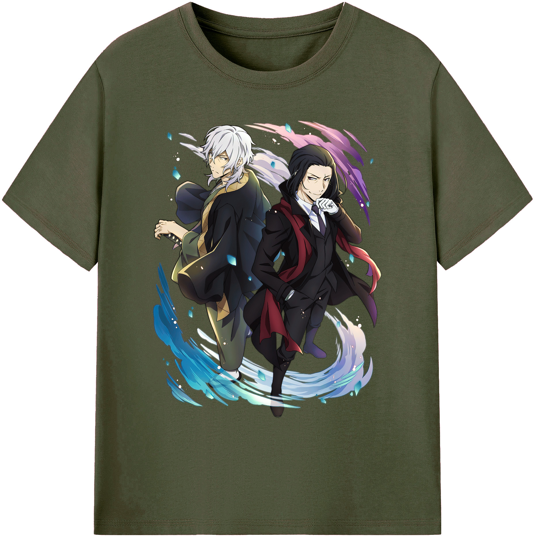 （画像用） 文豪ストレイドッグス Bungo Stray Dogs 綿100％ メンズ半袖Tシャツ｜肌触りやわらか＆通気性